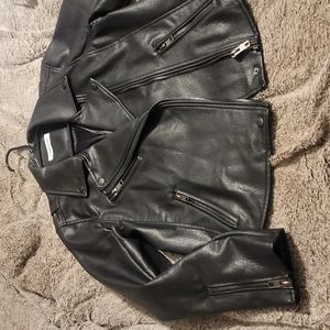 Faux Leather moto jacket. Size L